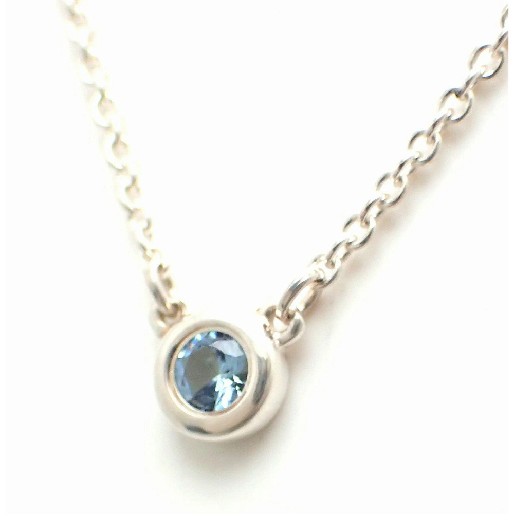 TIFFANYCo Tiffany by the Yard Necklace Silver Aquamarine
